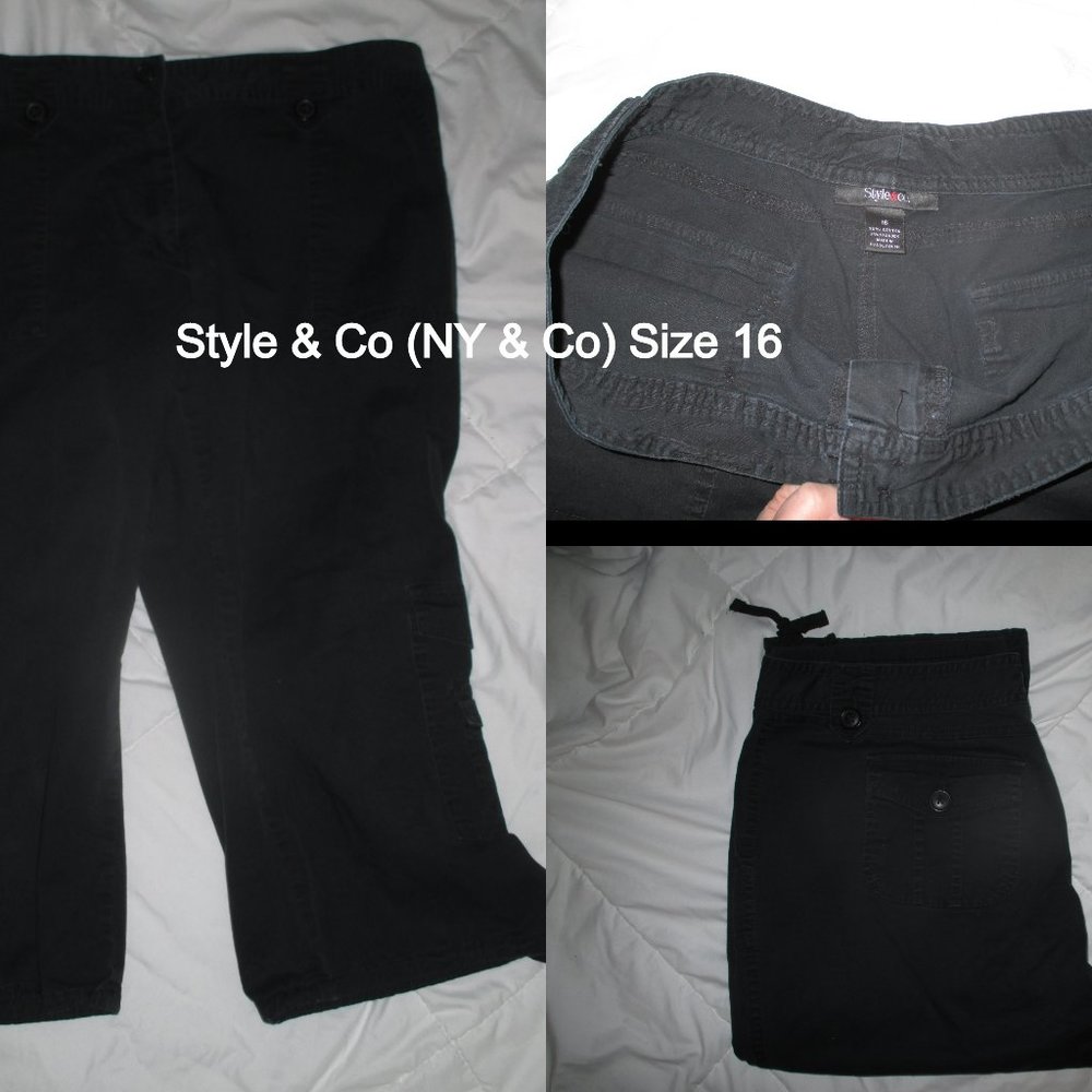 Black Plus Size 16 Cargo New York Style & Co